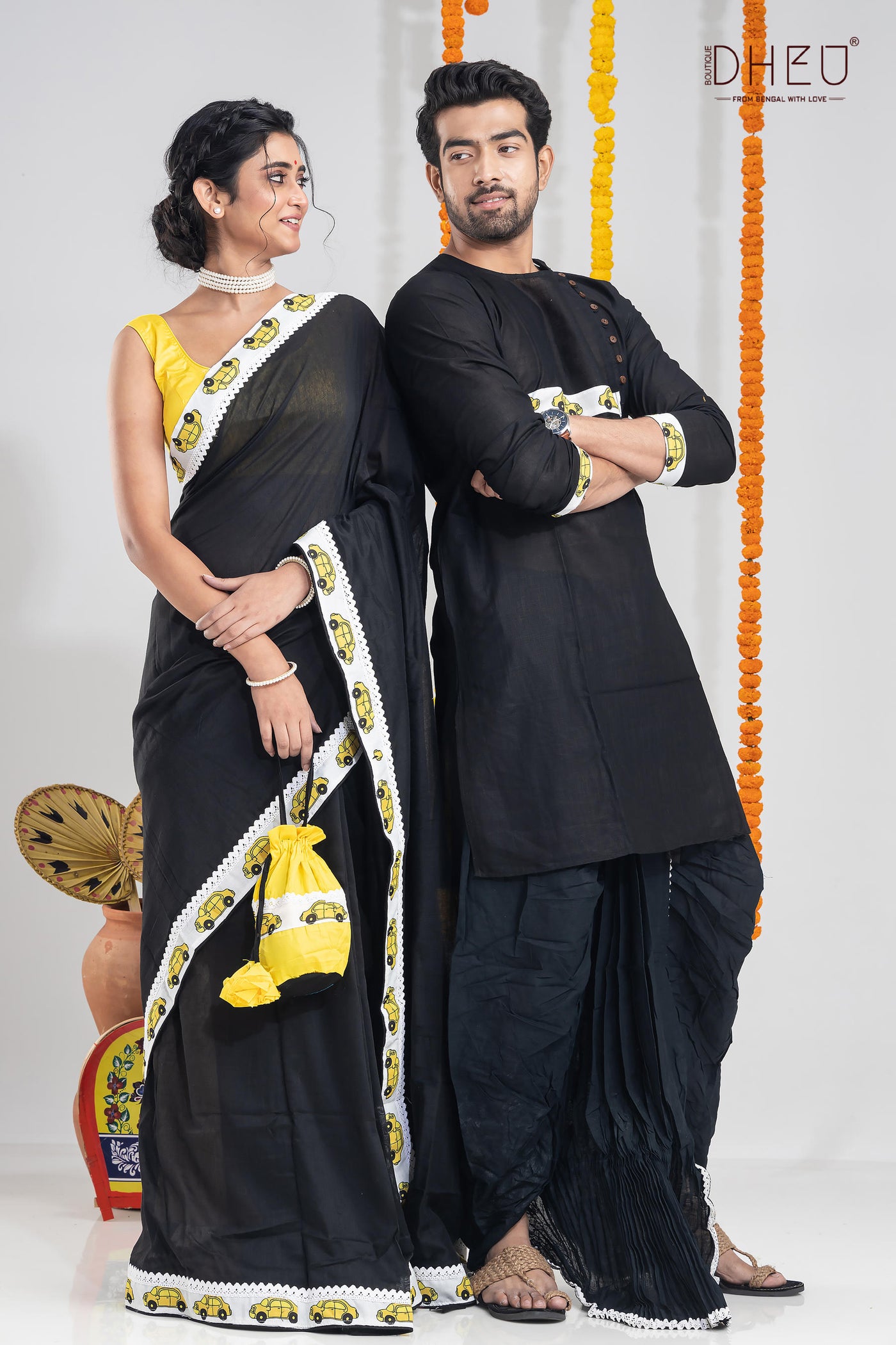 Chupkatha-Kurta-Saree Couple Set