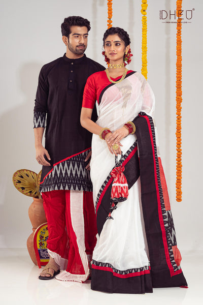 Tune in For Love-Saree-Kurta-Dhoti(Optional)Couple Set