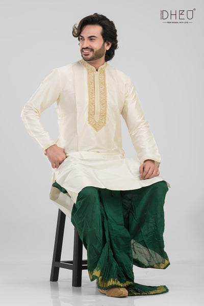 Wedding Dresscode-Men's Kurta + Dhoti(Optional)