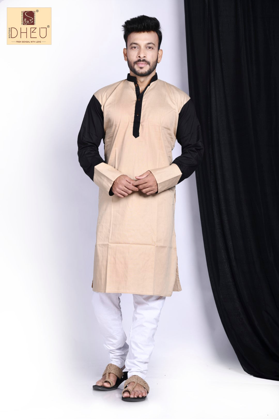 Casual designer beige kurta at low cost only in dheu.in