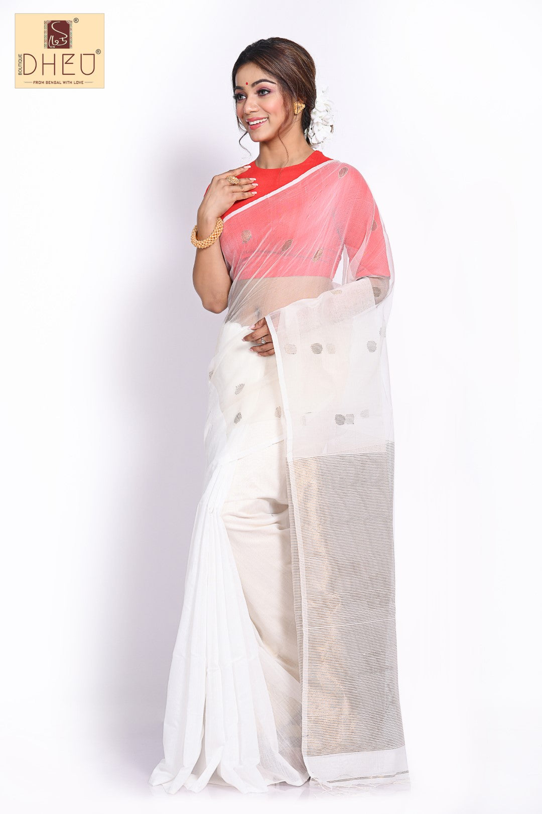 Designer handloom silk cotton muslin saree at lowest cost only at dheu.in