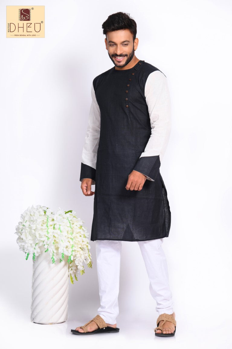 Vibrant black-white designer kurta at low cost in dheu.in