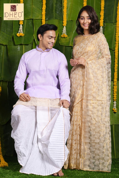 The Proposal-Saree-Kurta-Dhoti(Optional)Couple Set