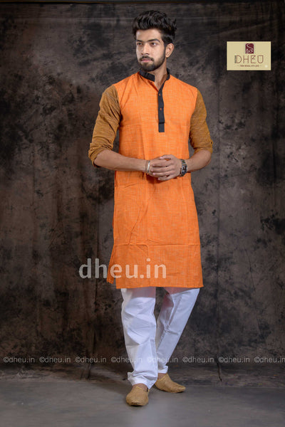 Vibrant yellow designer kurta at low cost in dheu.in