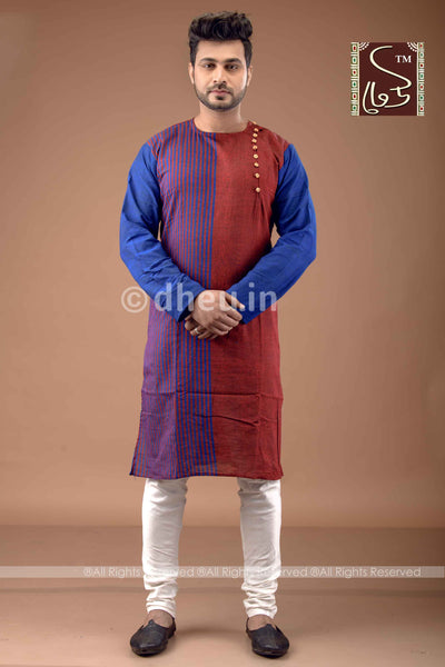 Casual designer red-blue kurta at low cost only in dheu.in