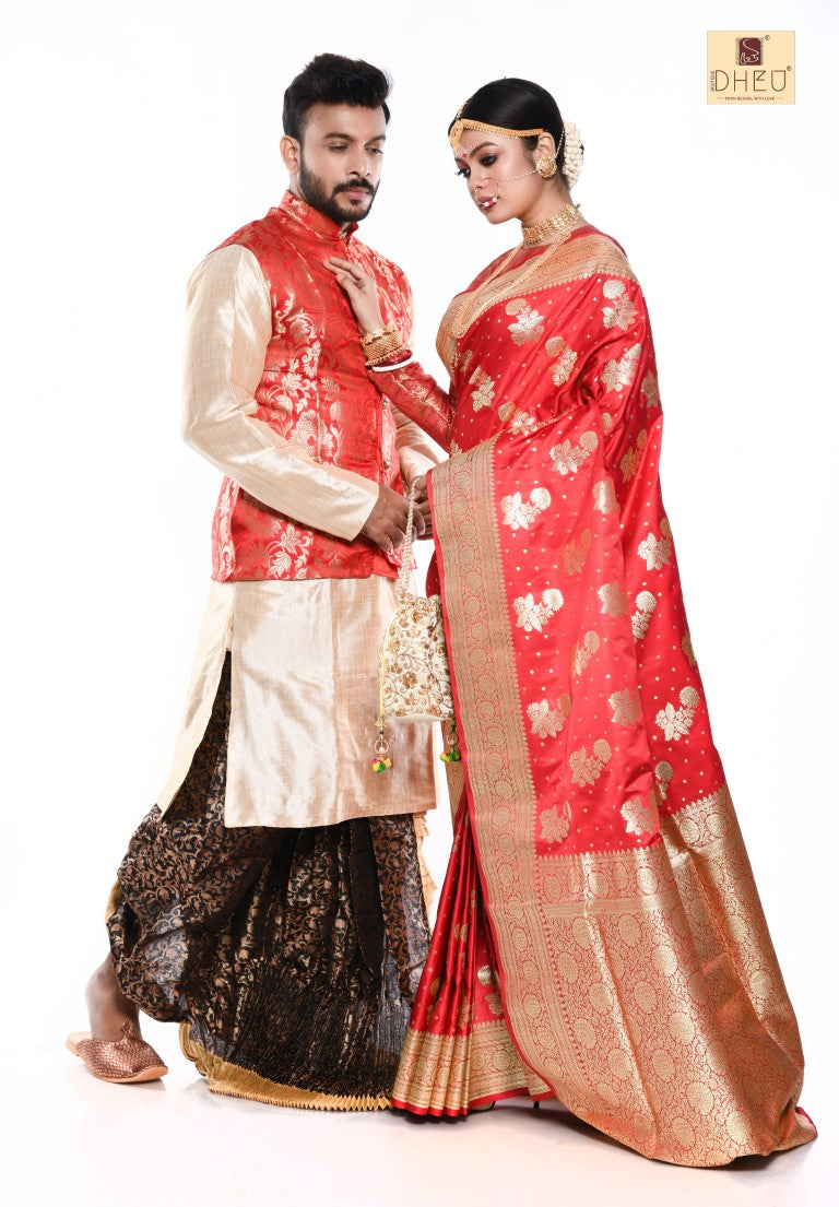 Wedding at Lucknow-Saree-Kurta-Dhoti(Optional)Couple Set
