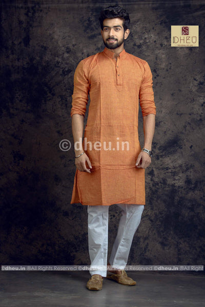 Casual designer rust orange kurta at low cost only in dheu.in