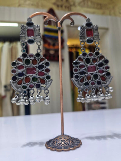 Oxidized German Silver Earrings