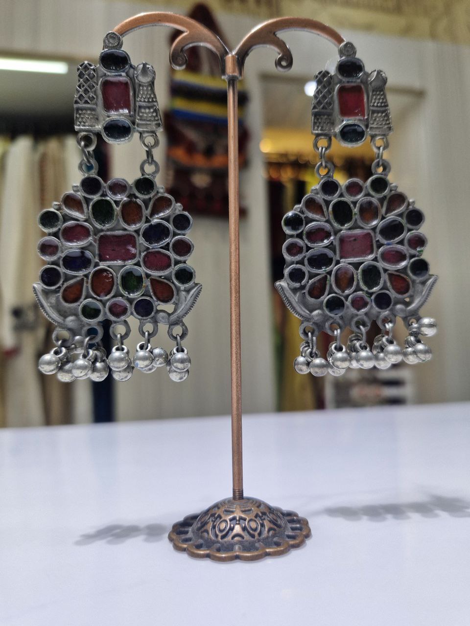 Oxidized German Silver Earrings