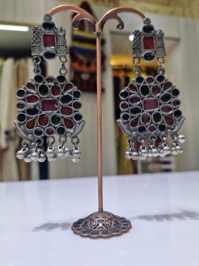Oxidized German Silver Earrings