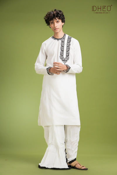Dheu Exclusive Designer Kurta Dhoti(Optional) Set