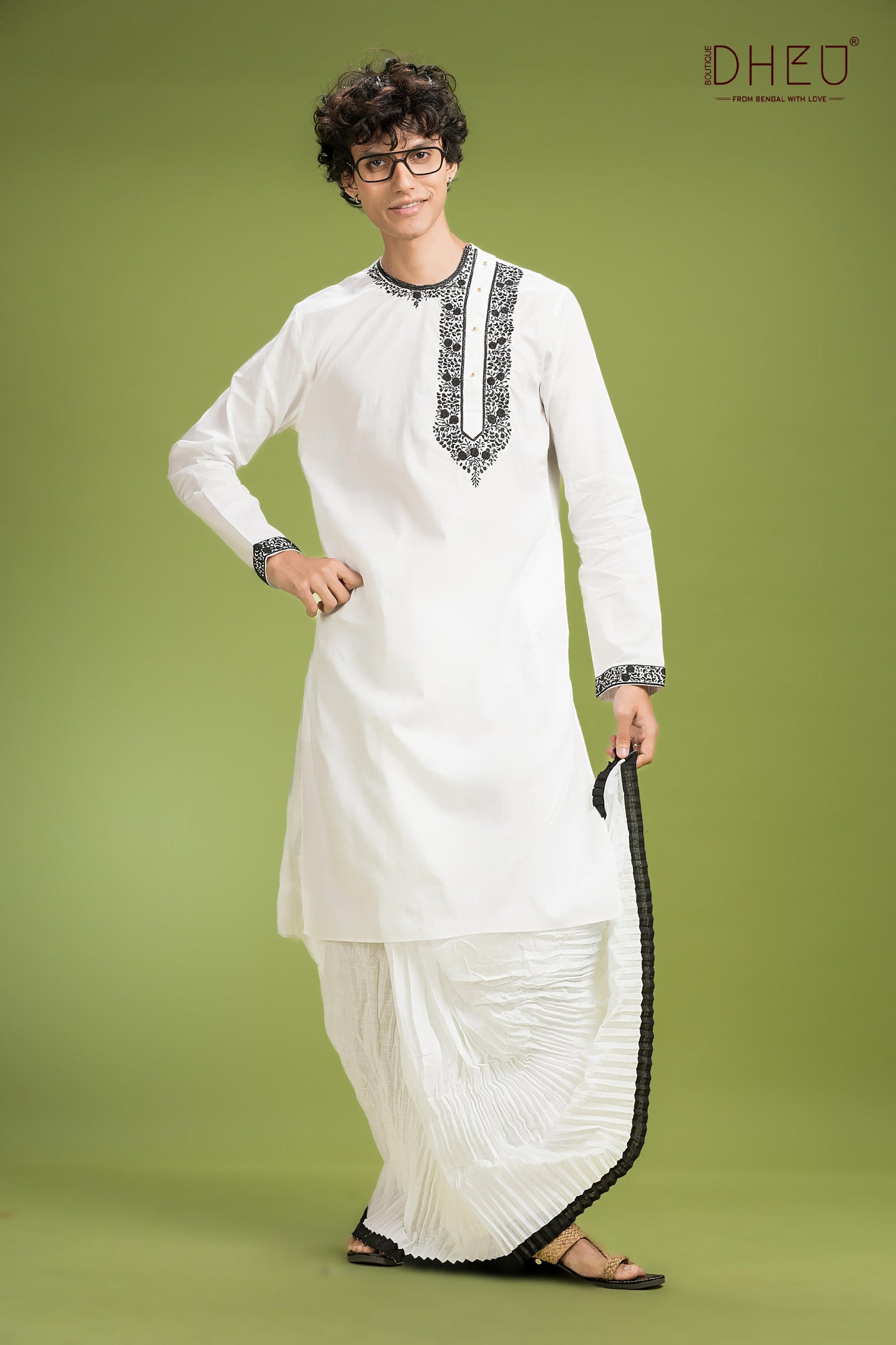 Dheu Exclusive Designer Kurta Dhoti(Optional) Set