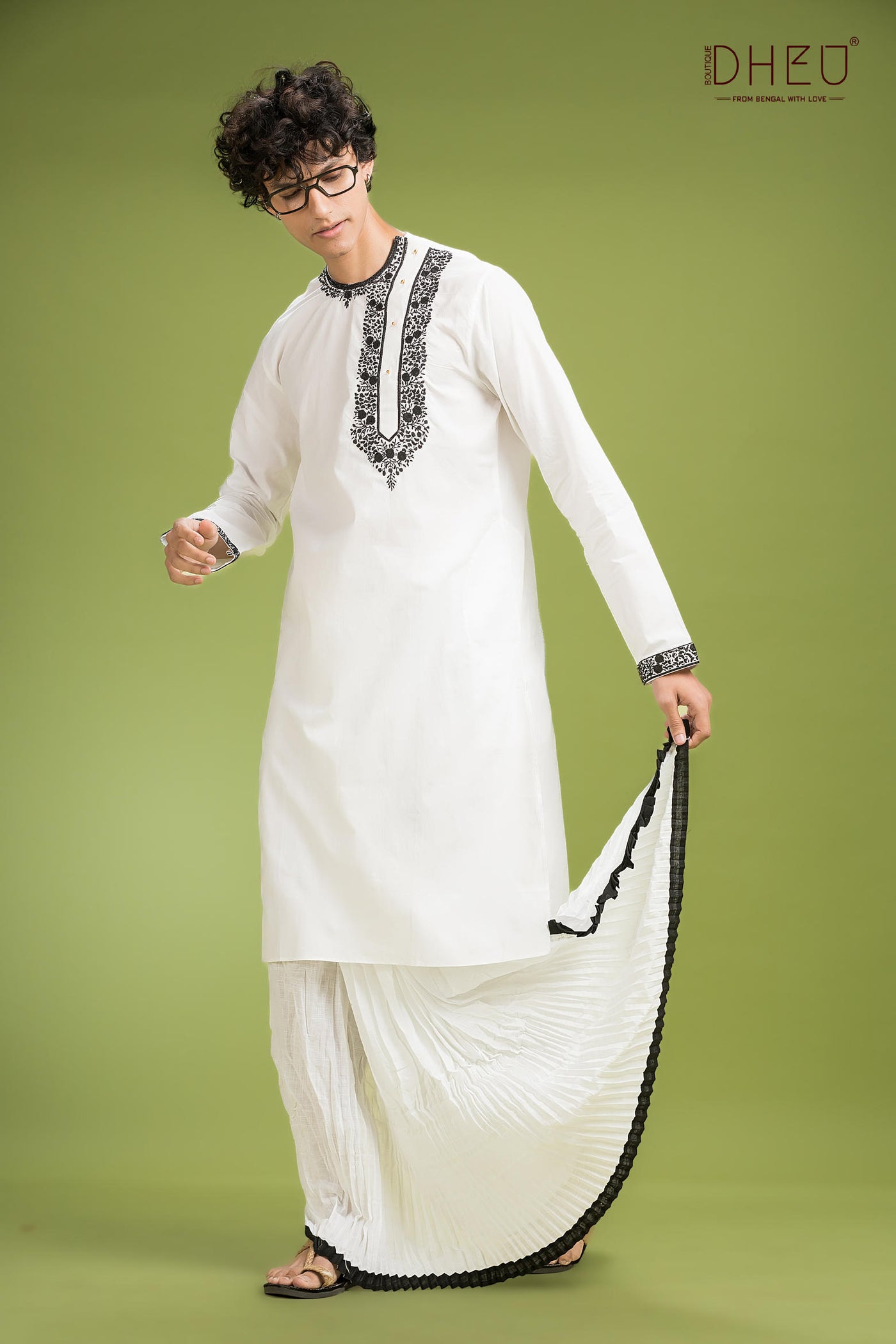 Dheu Exclusive Designer Kurta Dhoti(Optional) Set
