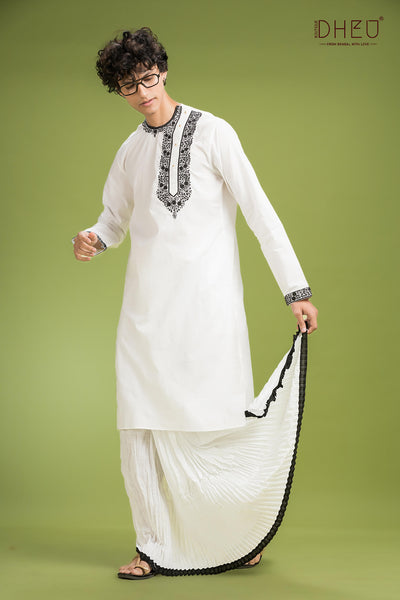 Dheu Exclusive Designer Kurta Dhoti(Optional) Set