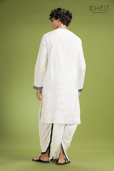 Dheu Exclusive Designer Kurta Dhoti(Optional) Set