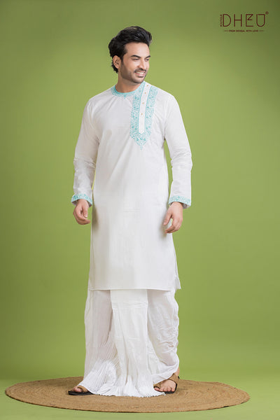 Dheu Exclusive Designer Kurta Dhoti(Optional) Set