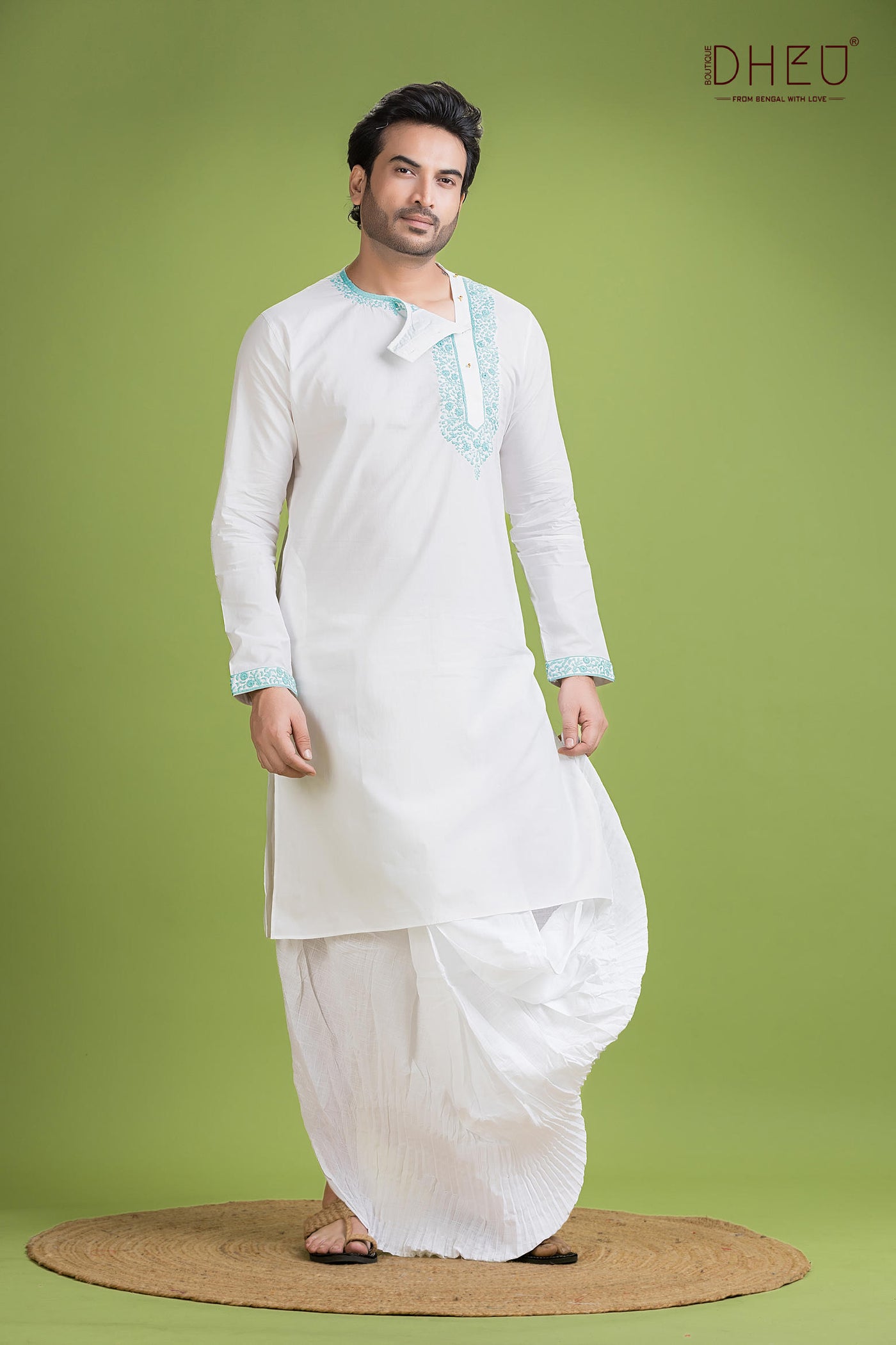 Dheu Exclusive Designer Kurta Dhoti(Optional) Set