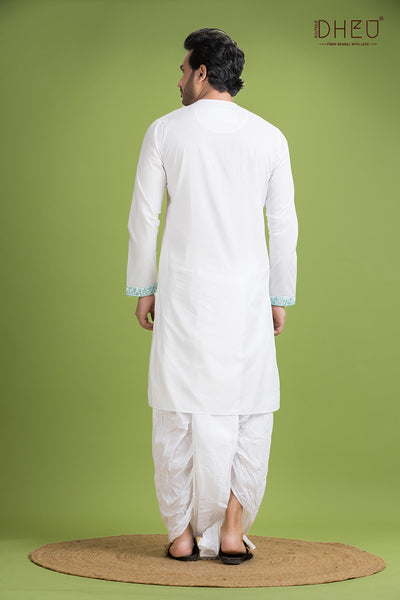 Dheu Exclusive Designer Kurta Dhoti(Optional) Set