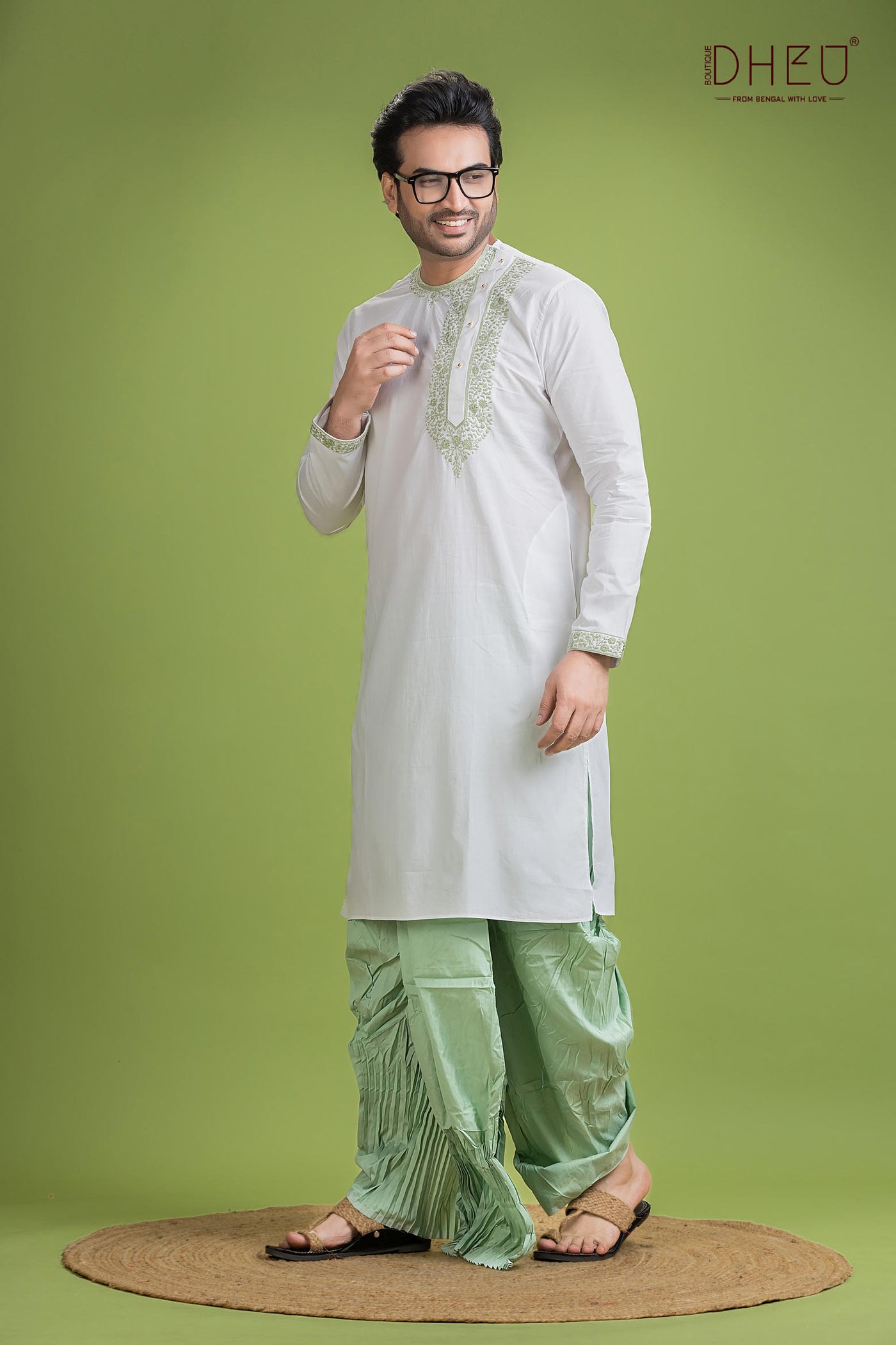 Dheu Exclusive Designer Kurta Dhoti(Optional) Set