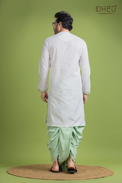 Dheu Exclusive Designer Kurta Dhoti(Optional) Set