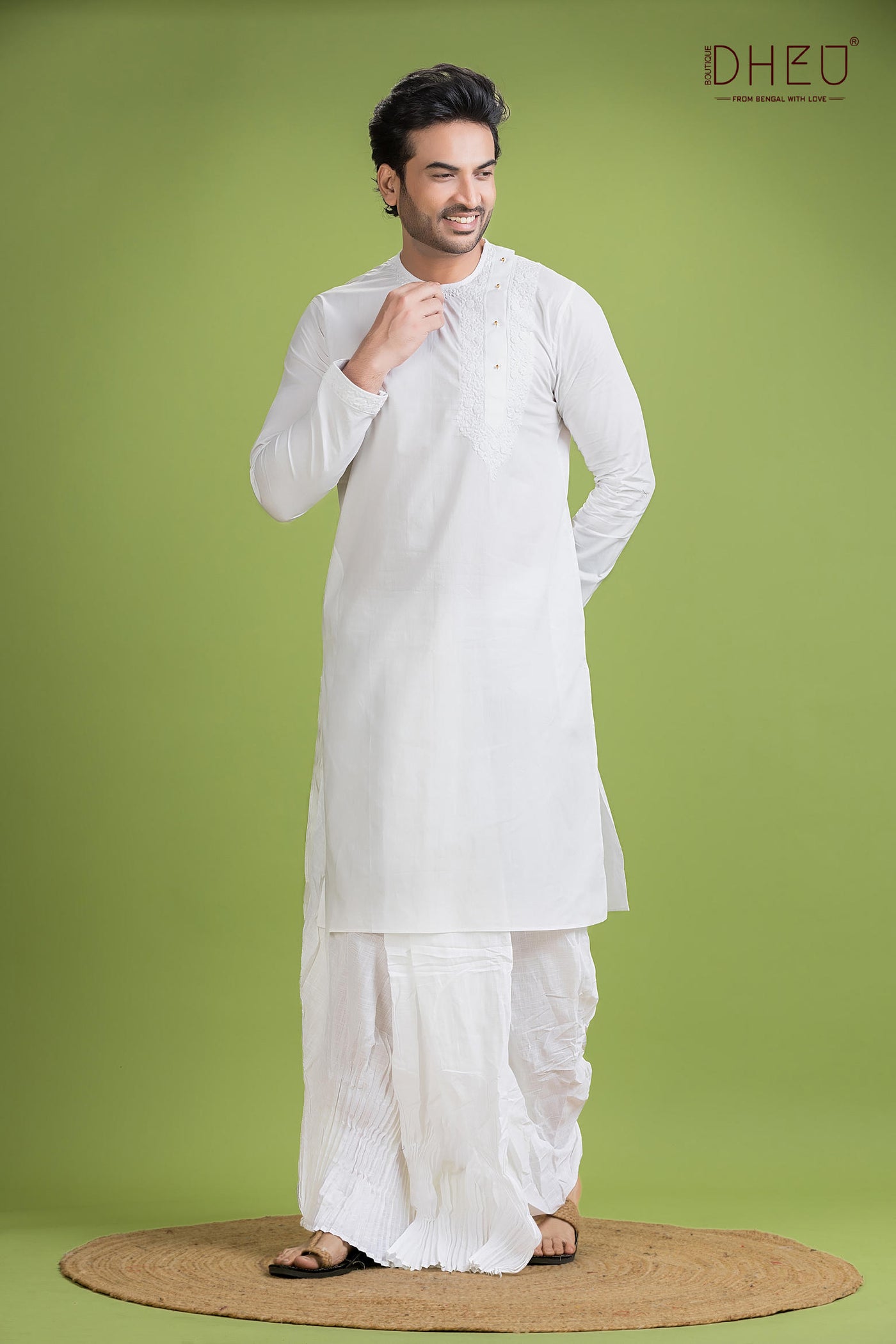 Dheu Exclusive Designer Kurta Dhoti(Optional) Set