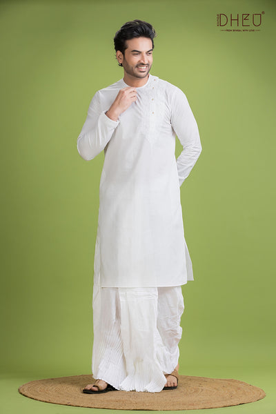 Dheu Exclusive Designer Kurta Dhoti(Optional) Set