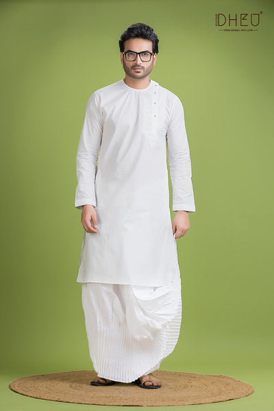 Dheu Exclusive Designer Kurta Dhoti(Optional) Set
