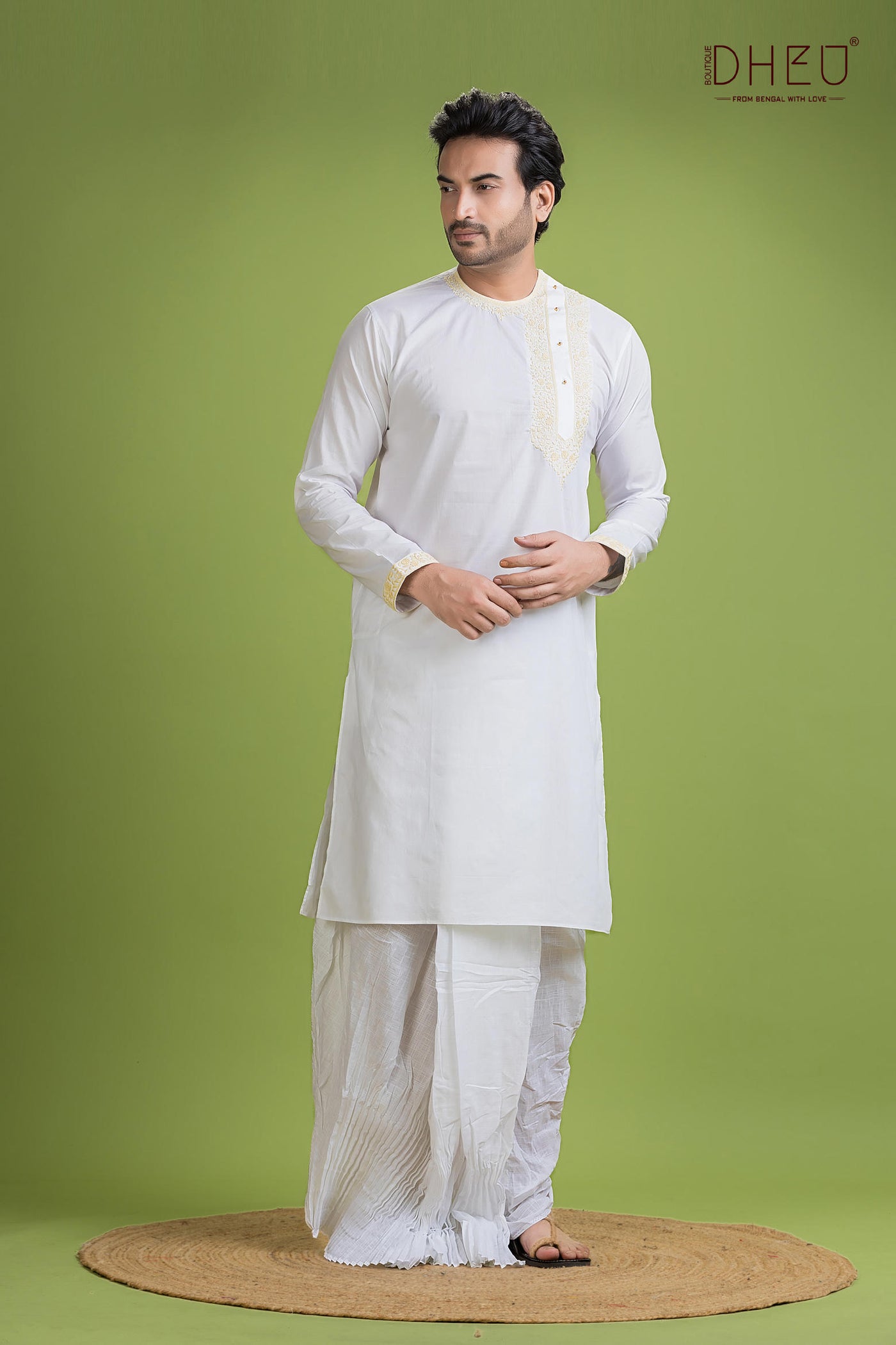 Dheu Exclusive Designer Kurta Dhoti(Optional) Set