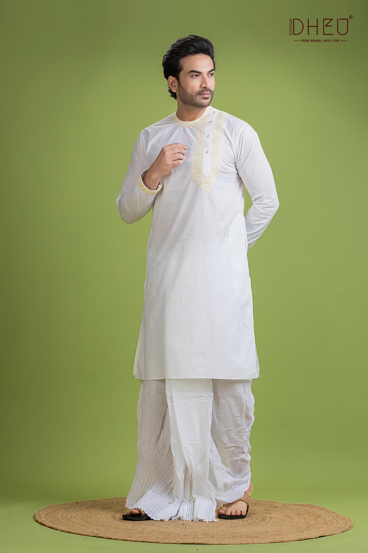 Dheu Exclusive Designer Kurta Dhoti(Optional) Set
