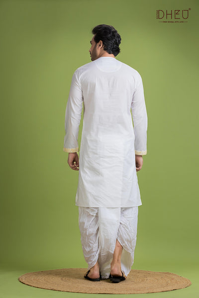 Dheu Exclusive Designer Kurta Dhoti(Optional) Set