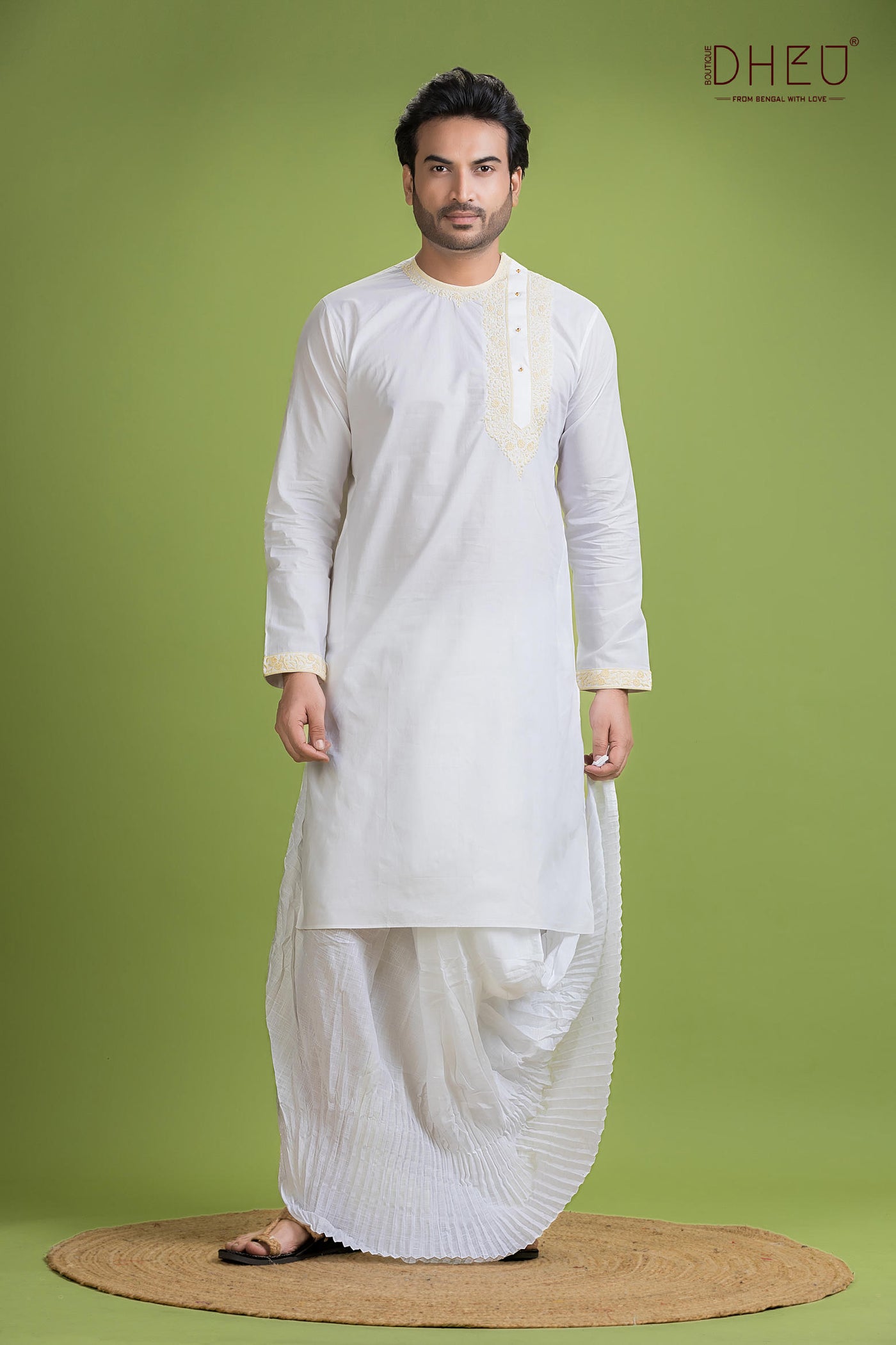Dheu Exclusive Designer Kurta Dhoti(Optional) Set
