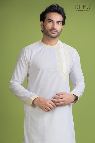 Dheu Exclusive Designer Kurta Dhoti(Optional) Set