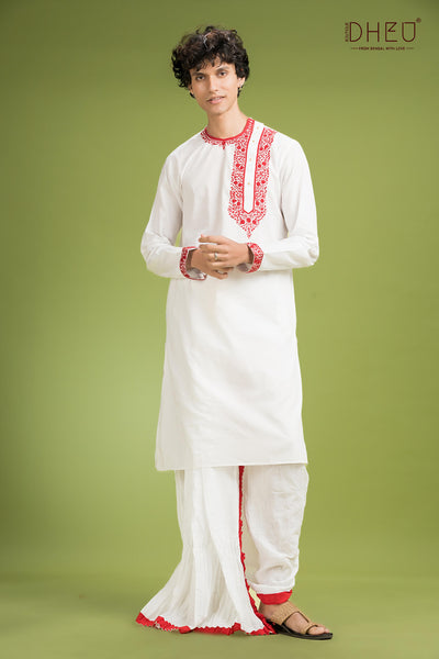 Dheu Exclusive Designer Kurta Dhoti(Optional) Set