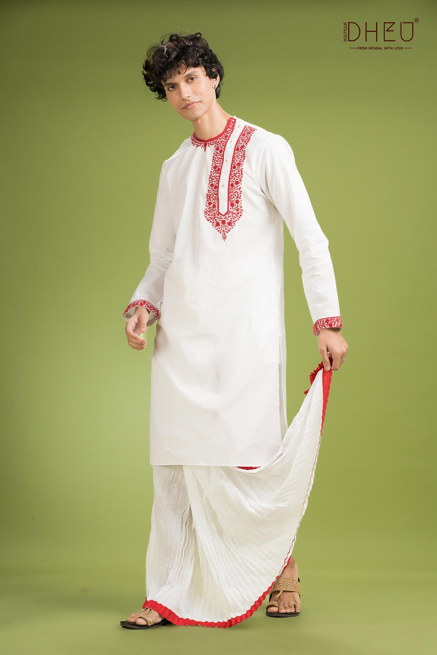 Dheu Exclusive Designer Kurta Dhoti(Optional) Set