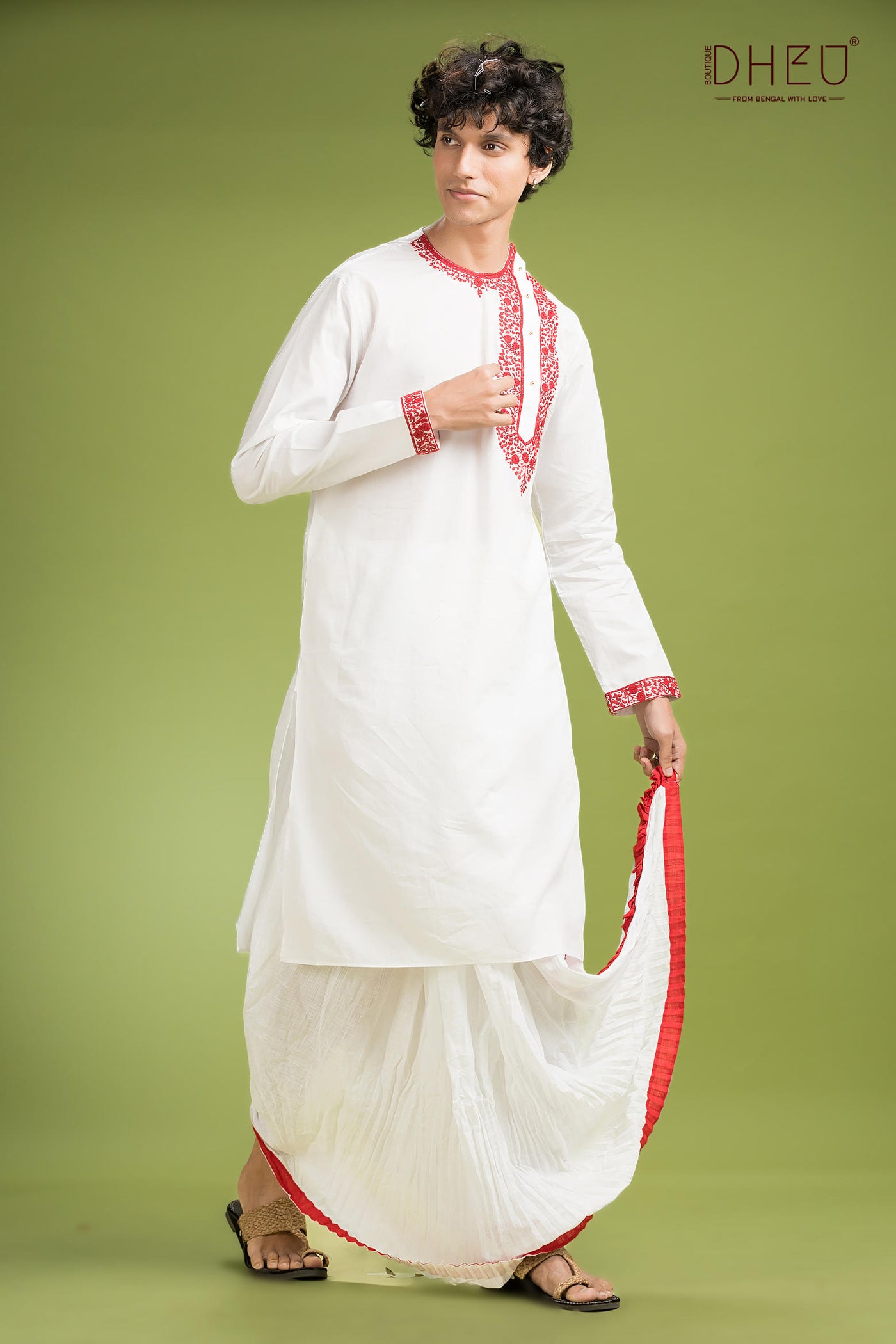 Dheu Exclusive Designer Kurta Dhoti(Optional) Set