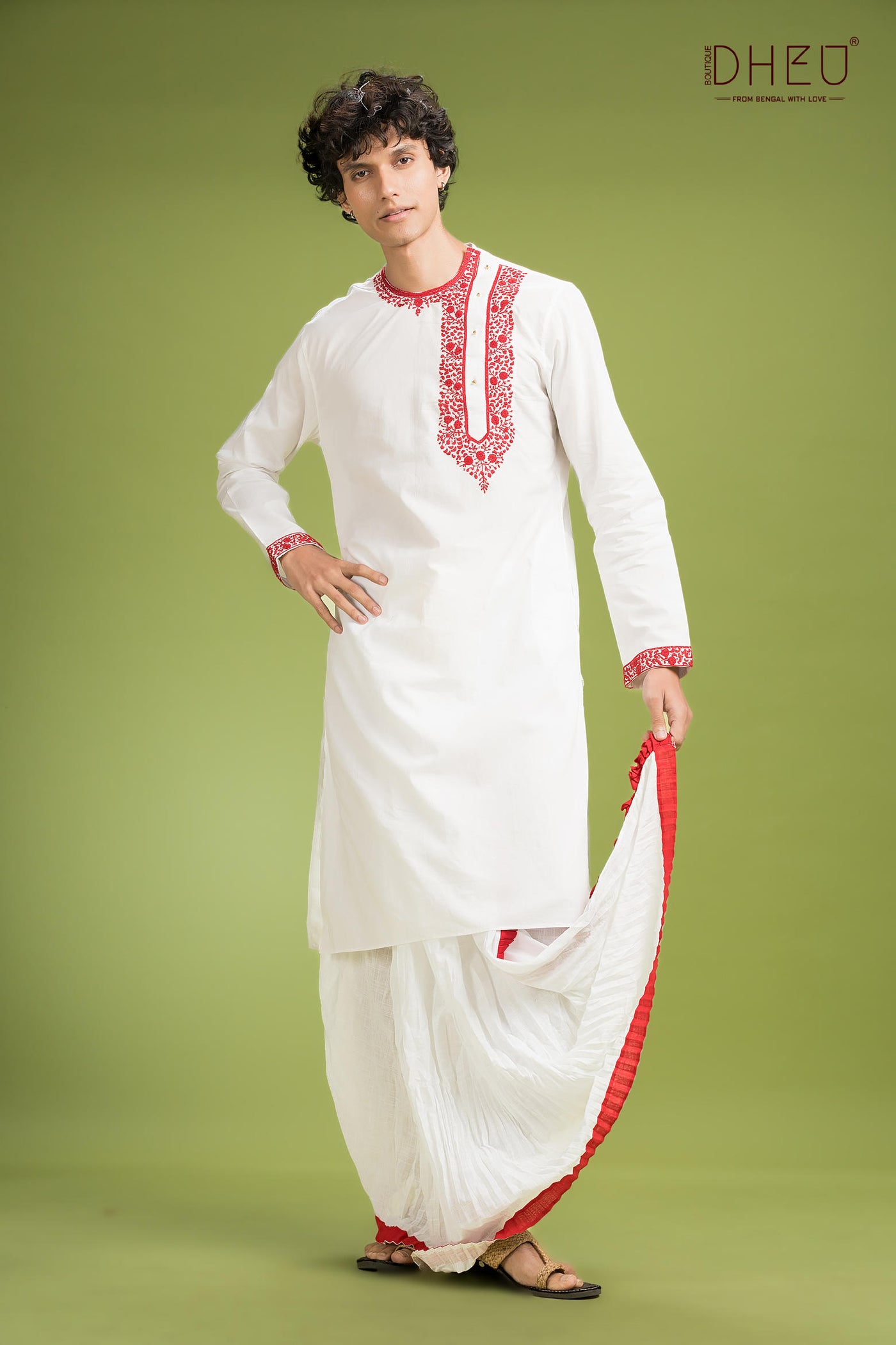 Dheu Exclusive Designer Kurta Dhoti(Optional) Set