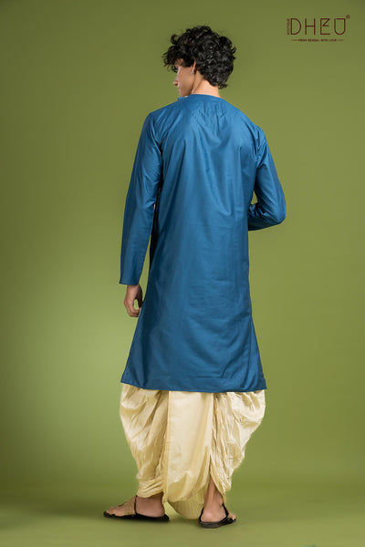 Exclusive Katan Silk Kurta & Dhoti(Optional) Set