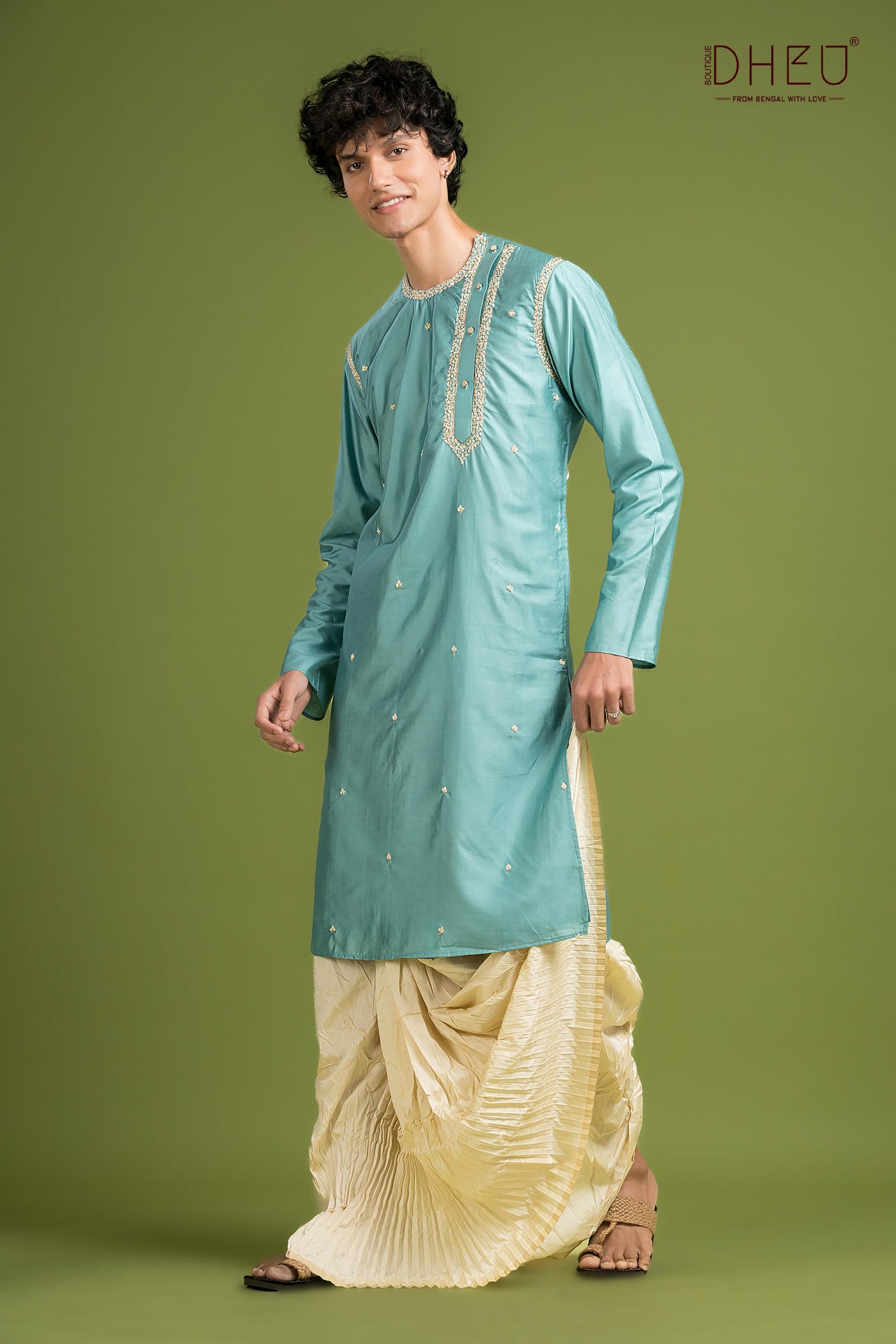 Exclusive Katan Silk Kurta & Dhoti(Optional) Set