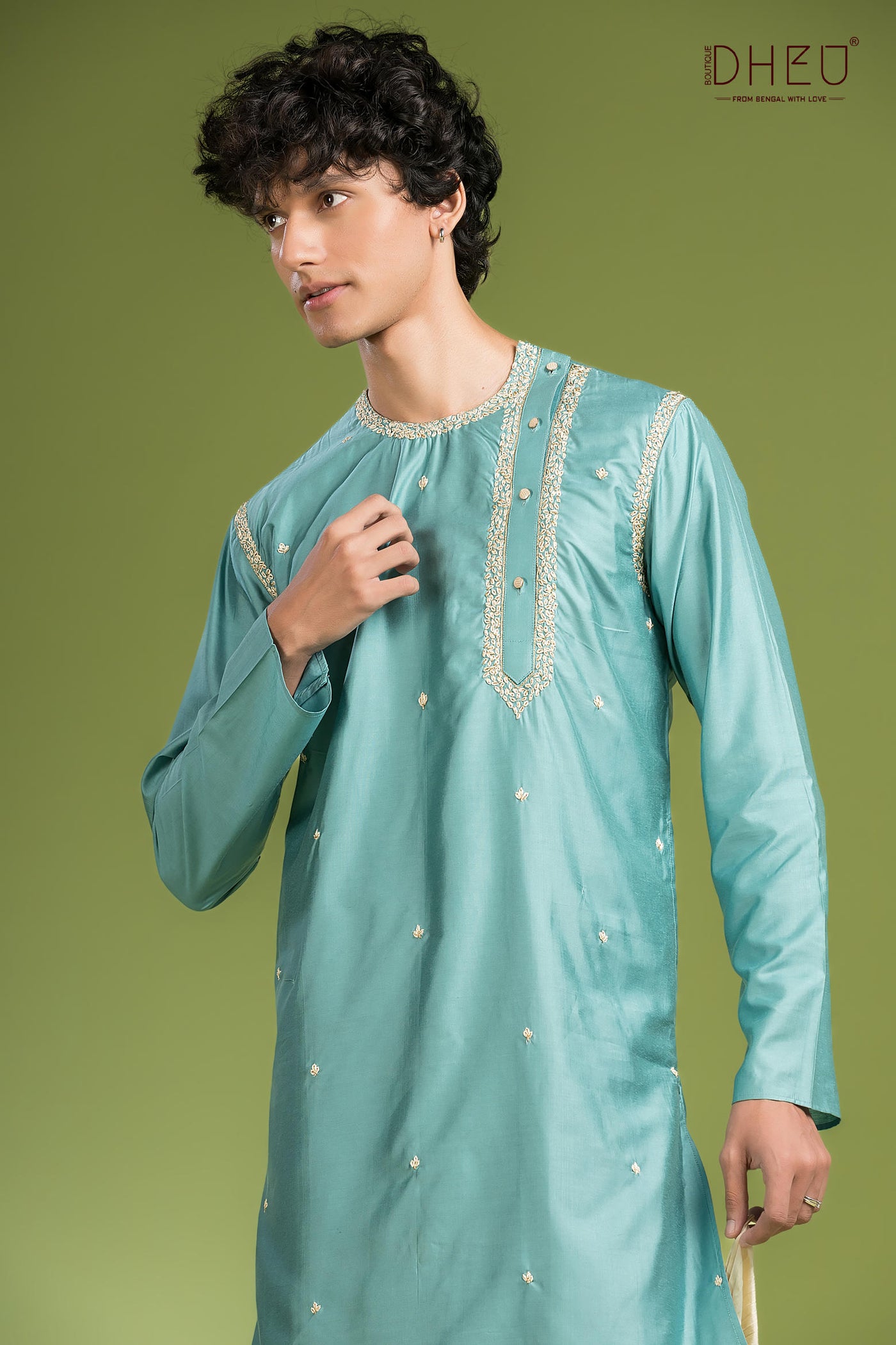 Exclusive Katan Silk Kurta & Dhoti(Optional) Set