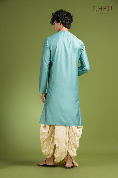 Exclusive Katan Silk Kurta & Dhoti(Optional) Set