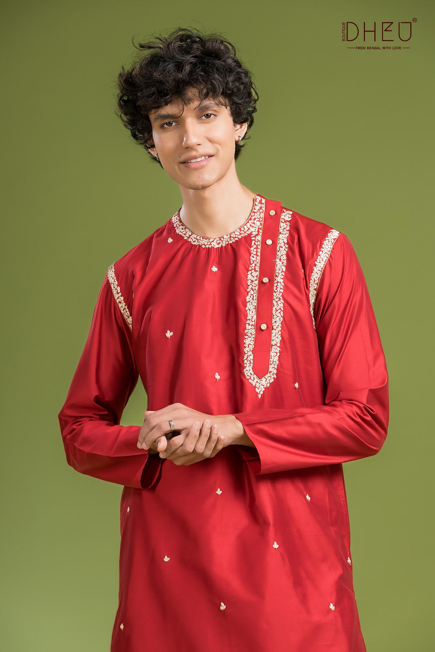 Exclusive Katan Silk Kurta & Dhoti(Optional) Set