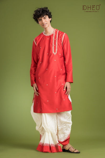Heritage Luxe Kurta Dhuti(Optional) Set