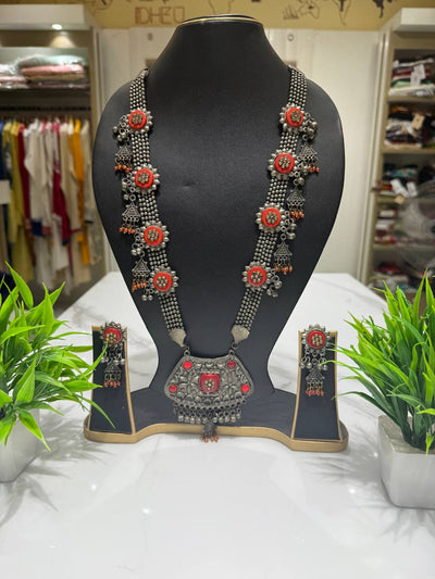 Oxidized German Silver Neckwear Set
