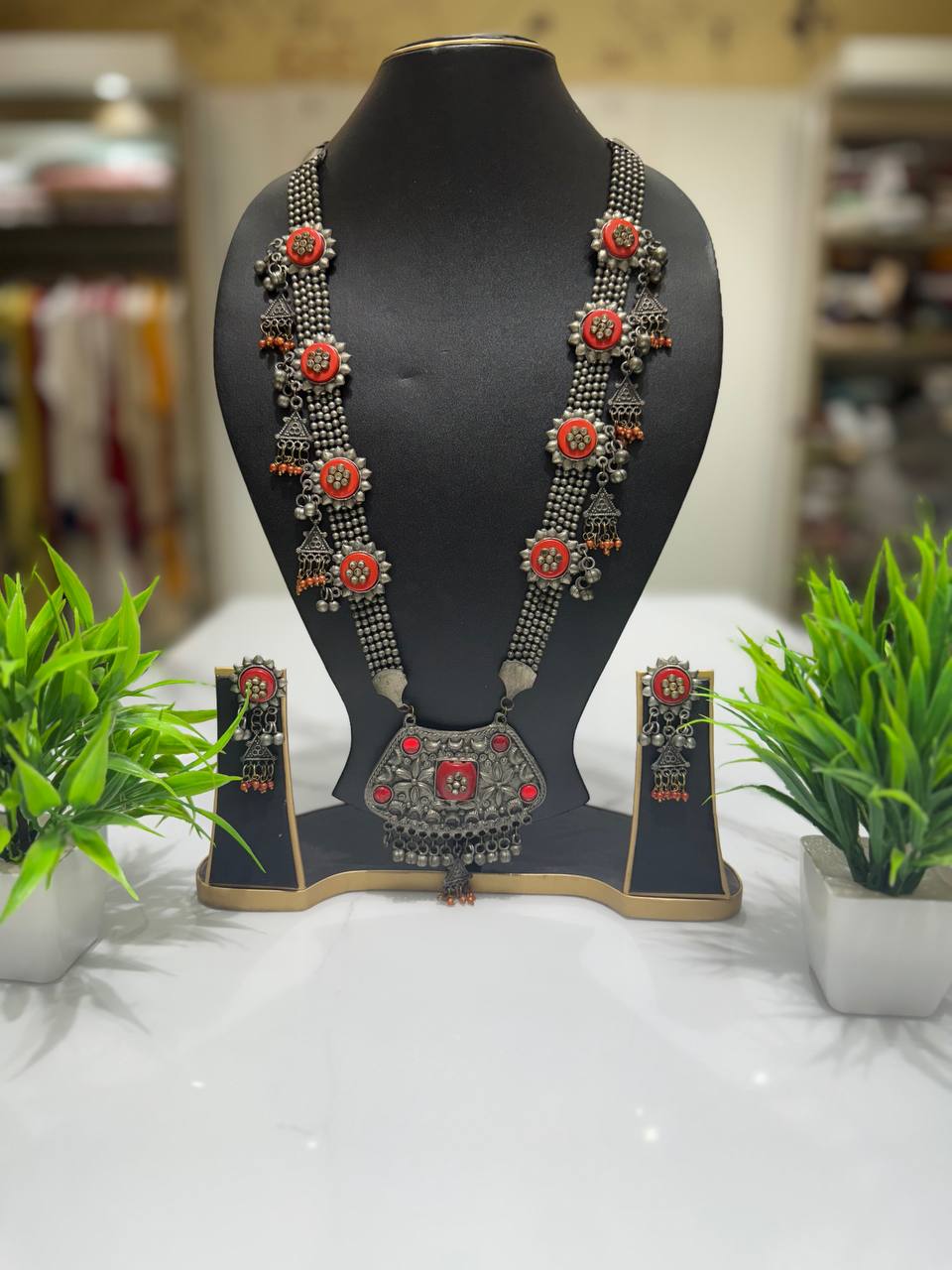 Oxidized German Silver Neckwear Set