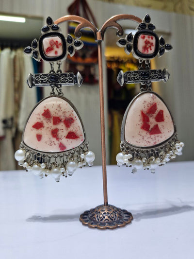 Oxidized German Silver Earrings