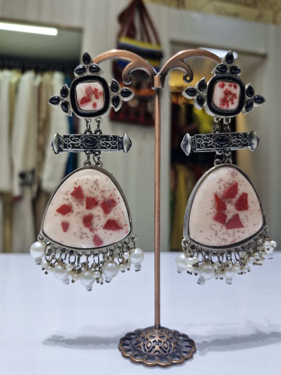 Oxidized German Silver Earrings