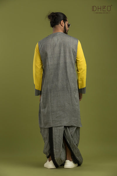 Casual Style Kurta-Dhoti Full Set