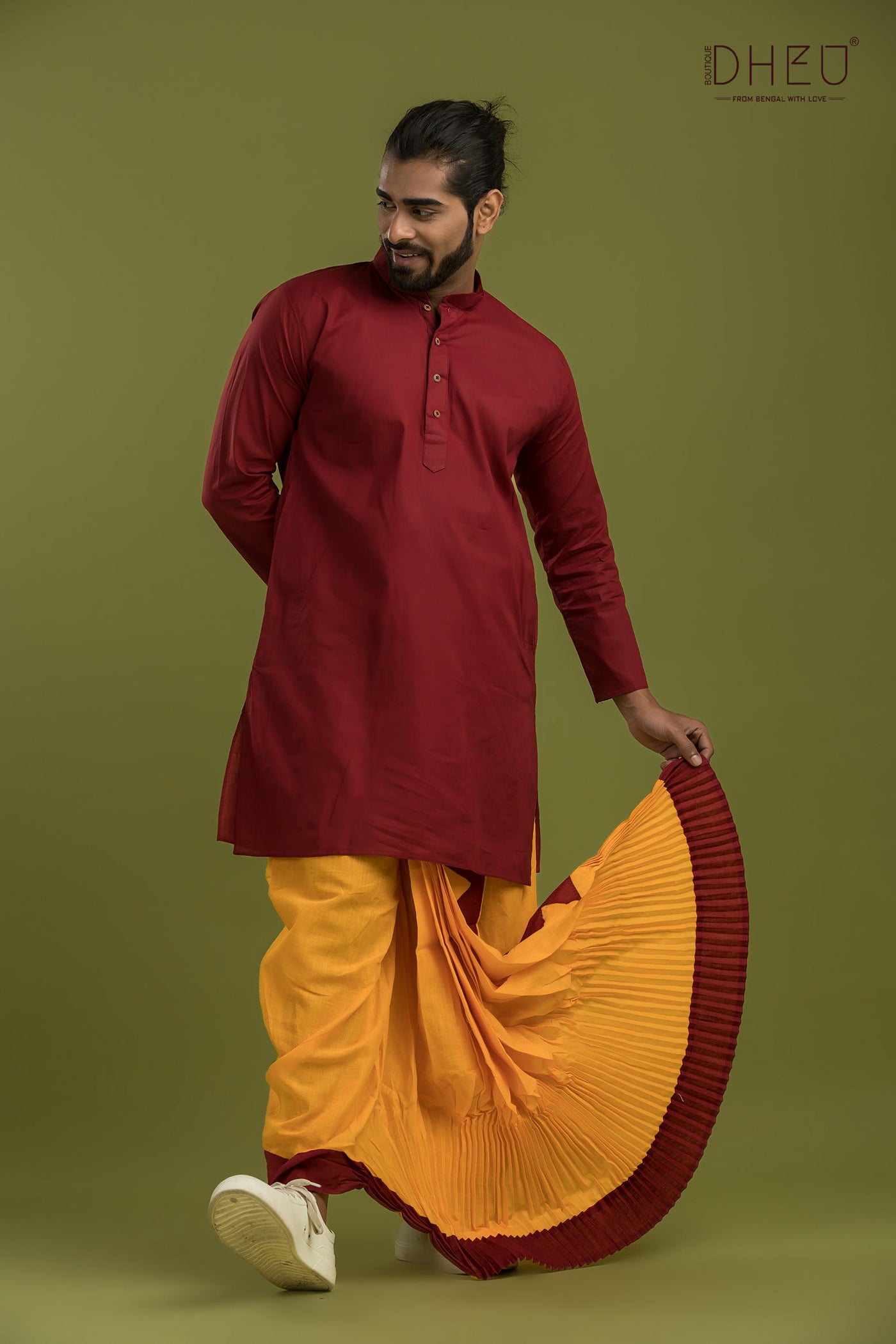 Casual Style Kurta-Dhoti Full Set