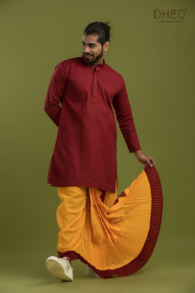 Casual Style Kurta-Dhoti Full Set