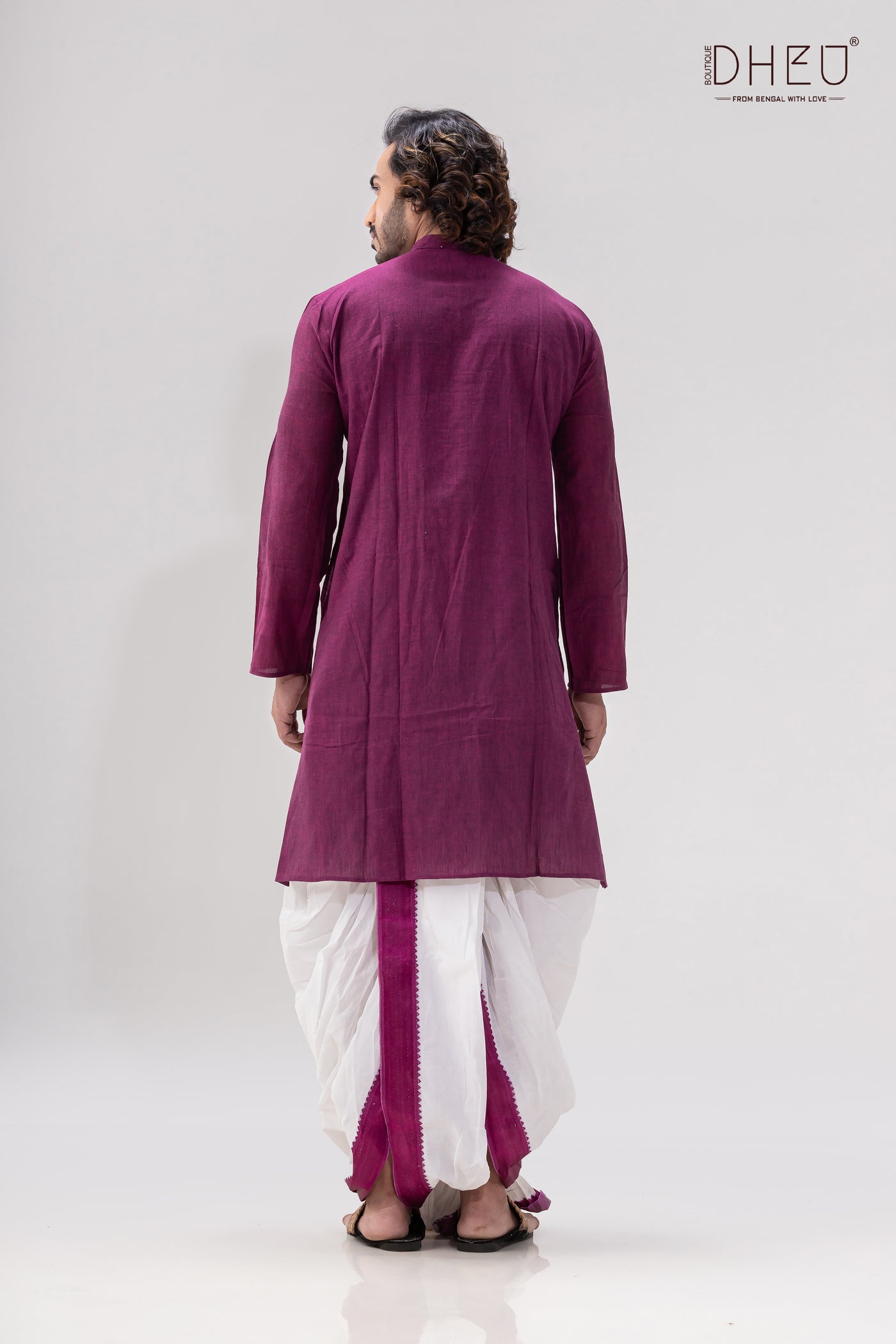 Man in Magenta- Dhoti(optional) Kurta Full Set
